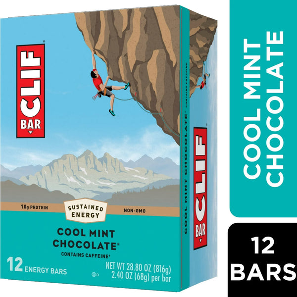 Clif Bar Organic Cool Mint Chocolate Energy Bar, 2.4 oz, Pack of 12