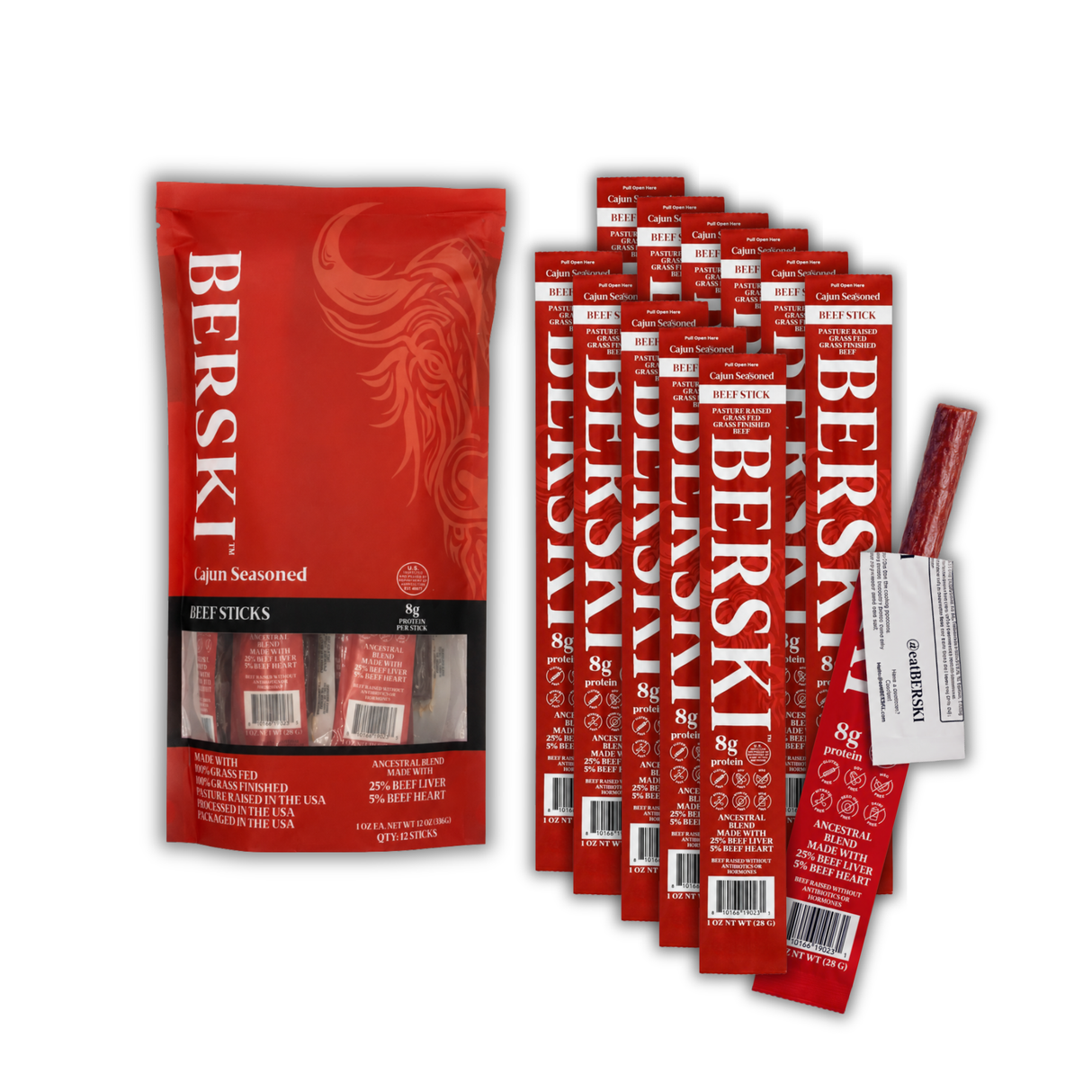 BERSKI Beef Sticks - Cajun Seasoned