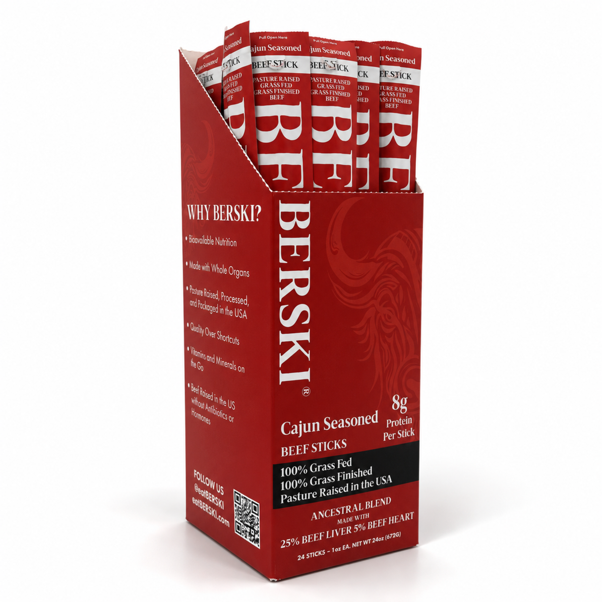 BERSKI Beef Sticks - Cajun Seasoned