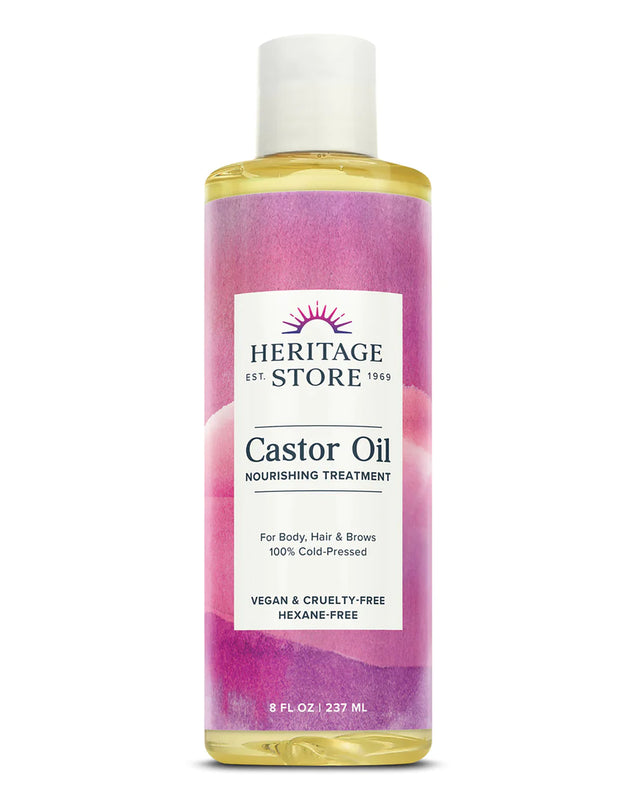 Heritage Products Pure Castor Oil, Hexane-Free, 8 Fl Oz - Cozy Farm 