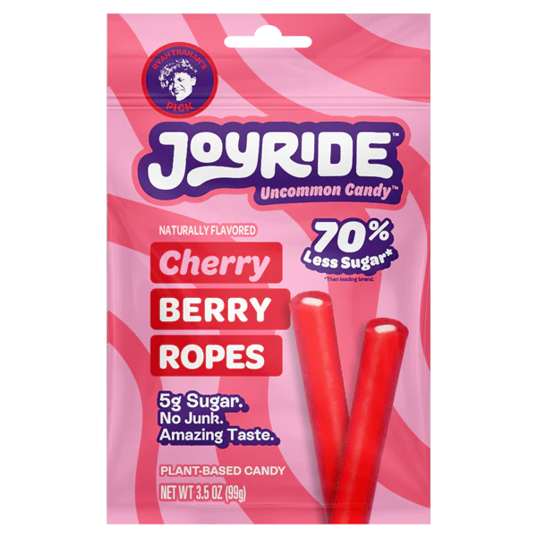Joy Ride Cndy Ropes Chrry Brry, 3.5 oz (Pack of 10) - Chewy Candy Ropes