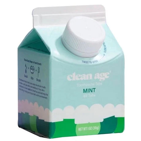 Clean Age - Mint Toothpaste Tabs, 62 Ct (1 Pack) - Zero Waste Tablets
