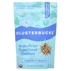 Lil Bucks - Organic Coconut Maple Clusterbucks, 6 oz (Pack of 6) - Gluten-Free Superfood
