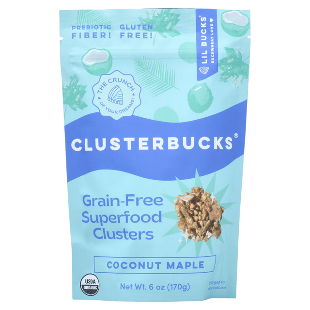 Lil Bucks - Organic Coconut Maple Clusterbucks, 6 oz (Pack of 6) - Gluten-Free Superfood