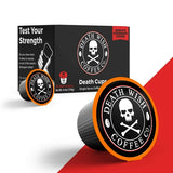 Death Wish Coffee Co. single serve coffee packaging on a white background