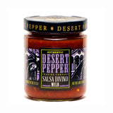 Jar of Desert Pepper Salsa Divino Mild on a white background