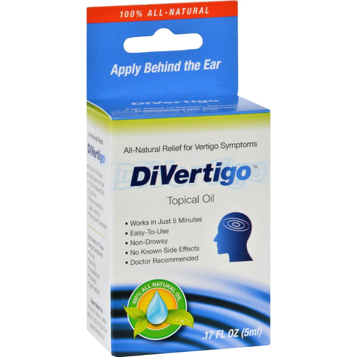 DiVertigo Topical Oil packaging on a white background