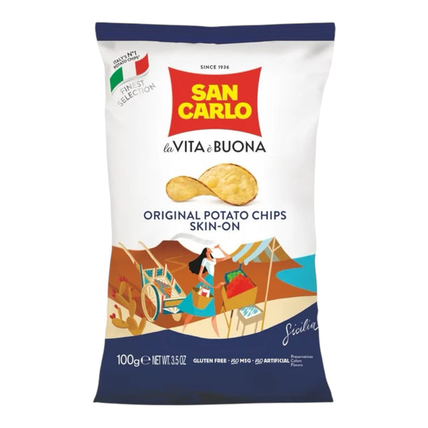 San Carlo Skin-On Potato Chips, 100g