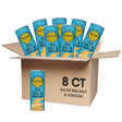 Eight The Good Crisp Company Potato Chips Salt & Vinegar   snack cans on a white background