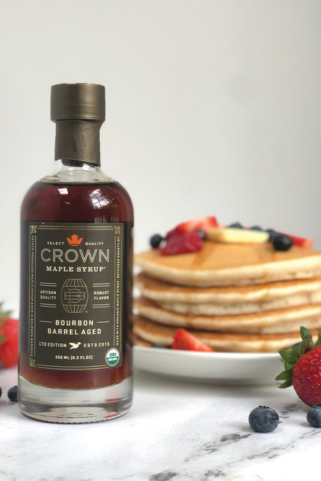 Crown Maple Syrup, Bourbon Barrel Aged, Organic, Case of 8, 8.5 Fl. Oz. Bottles