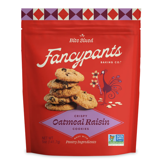 Fancypants - Oatmeal Raisin Cookies, 5 oz (Pack of 6) - Kosher GMO-Free Treats