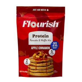 Flourish - Apple Cinnamon Protein Pancake Mix, 16 oz (Pack of 8) - Healthy Breakfast Mix