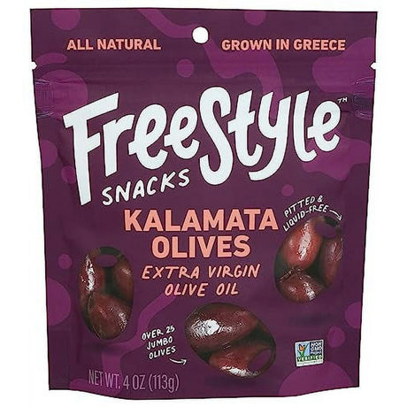 Freestyle Snacks - Kalamata Olives in EVOO, 1.1 oz (Pack of 12) - Gluten-Free Snack