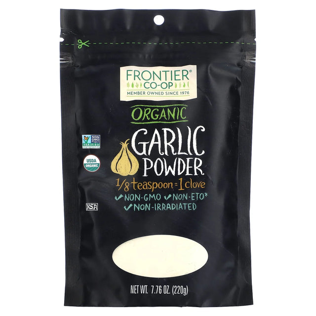 Frontier Natural Products Coop - Organic Garlic Powder, 7.76 oz (Pack of 12) - Kosher, GMO-Free