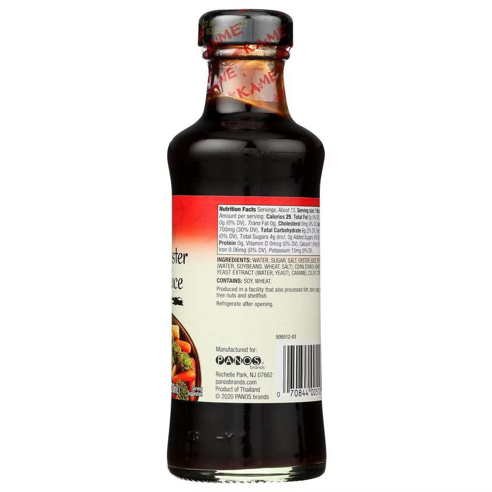 Bottle of soy sauce with label on a white background
