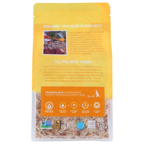 Organic Tricolor Blend Rice by Lotus Foods, Case of 6 - 15 Oz. Per Package - Cozy Farm 