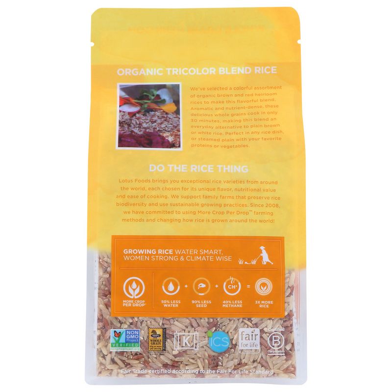 Organic Tricolor Blend Rice by Lotus Foods, Case of 6 - 15 Oz. Per Package - Cozy Farm 