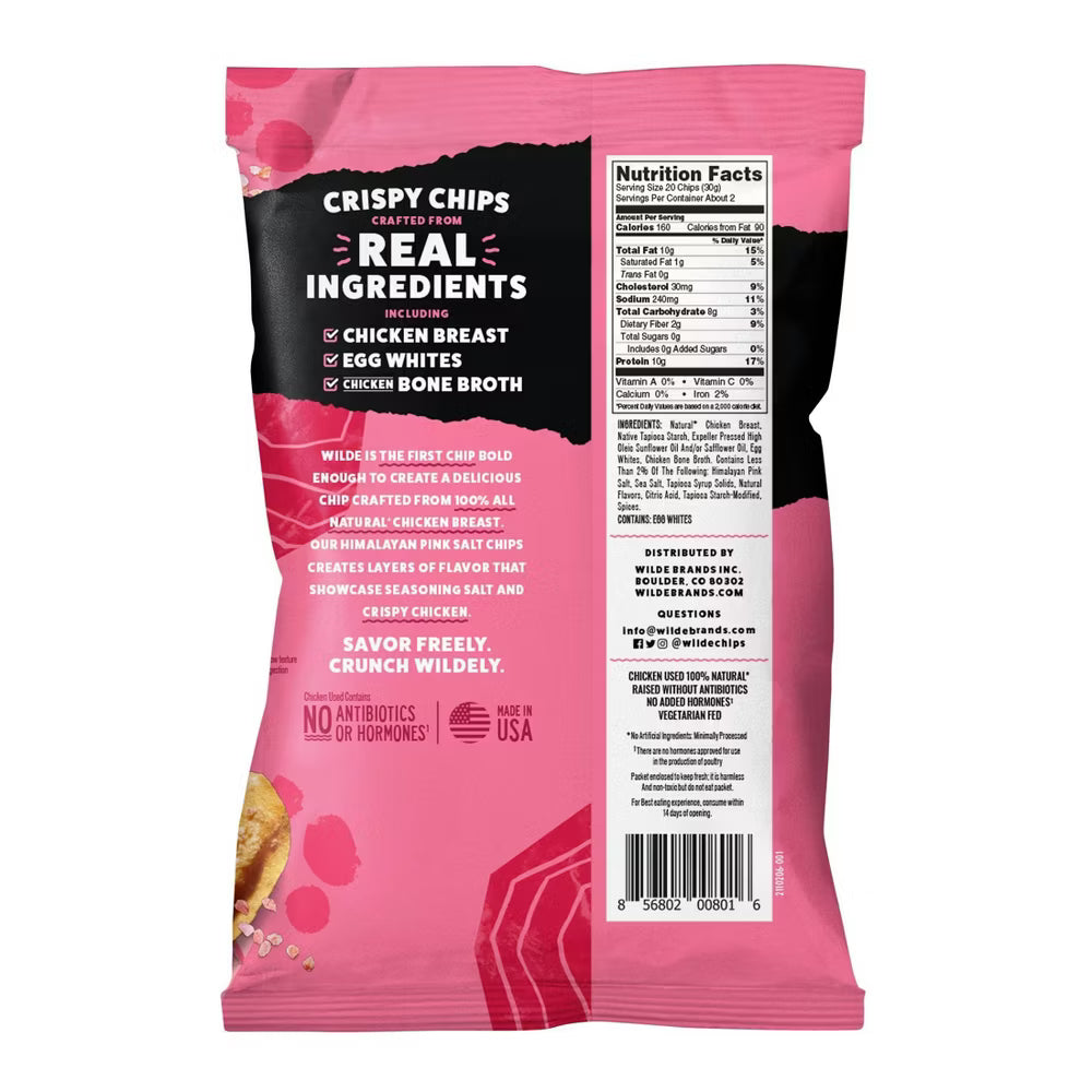 Wilde Chicken Chips, Himalayan Salt, 2.25 oz, Case of 12
