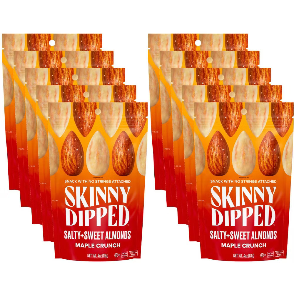 Skinnydipped Almonds, Maple Crunch Flavor – 4 oz (Case of 10)