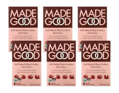 Made Good Soft Mini Red Velvet Cookies, 4.25 oz, Pack of 6