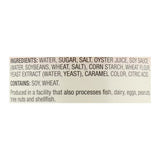 Ingredients list on a beige background