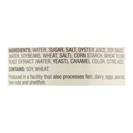Ingredients list on a beige background