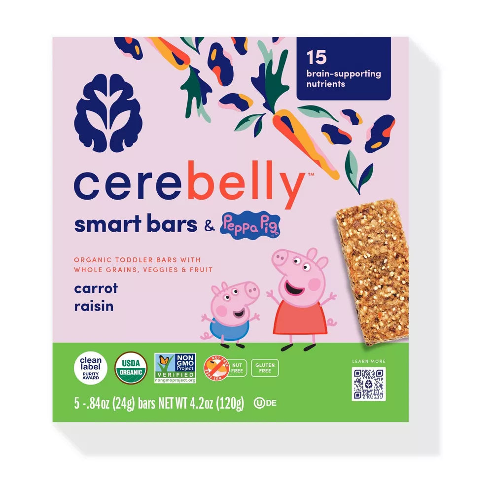 Cerebelly - Smart Bar Carrot Raisin (Pack of 6) 4.2 Oz - Cozy Farm 