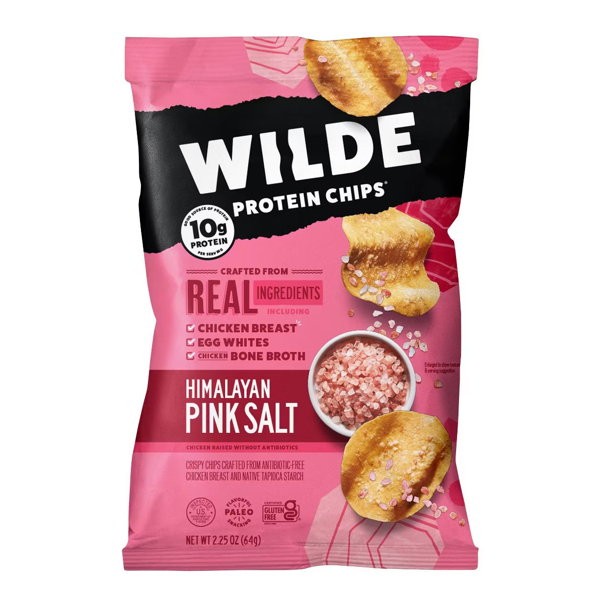Wilde Chicken Chips, Himalayan Salt, 2.25 oz, Case of 12