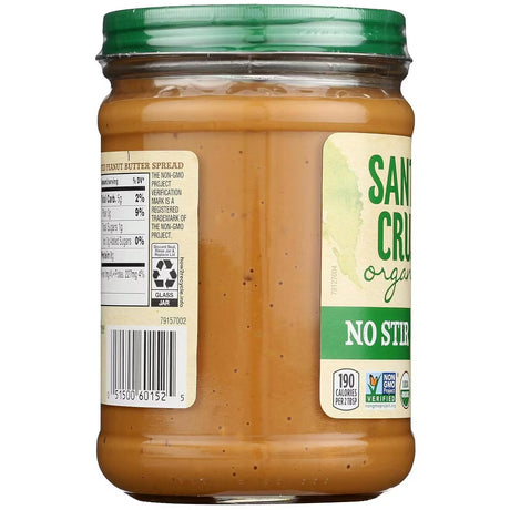 Santa Cruz Organic Crunchy Peanut Butter, No Stir, 16 oz (Pack of 12)