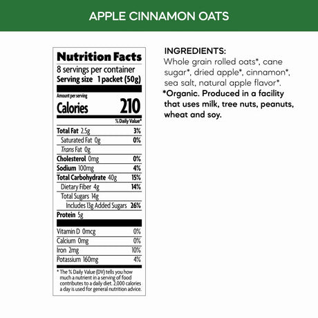 Nature's Path Hot Oatmeal, Apple Cinnamon, 14 Oz. (Pack of 6)