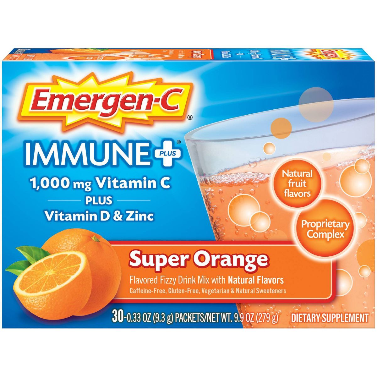 Emergen-C Immune+ Super Orange - 30 Packets - Cozy Farm 