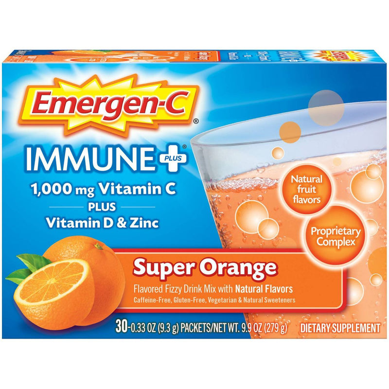Emergen-C Immune+ Super Orange - 30 Packets - Cozy Farm 