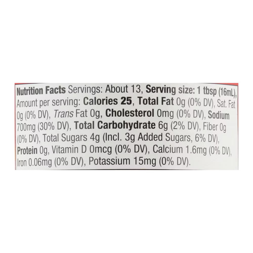 Nutrition facts label for a product with white background