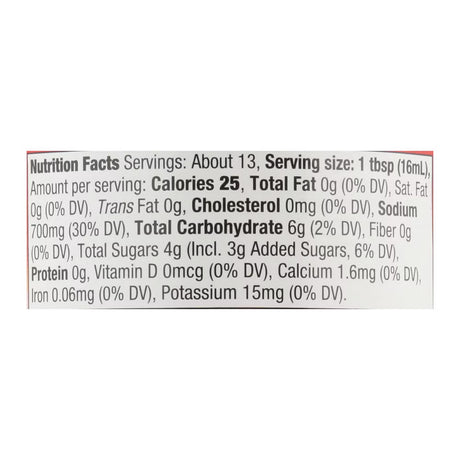 Nutrition facts label for a product with white background