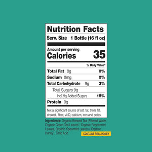 Just Ice Tea Moroccan Mint Green Tea, Organic, Fair Trade, Case of 12 (16 fl oz)