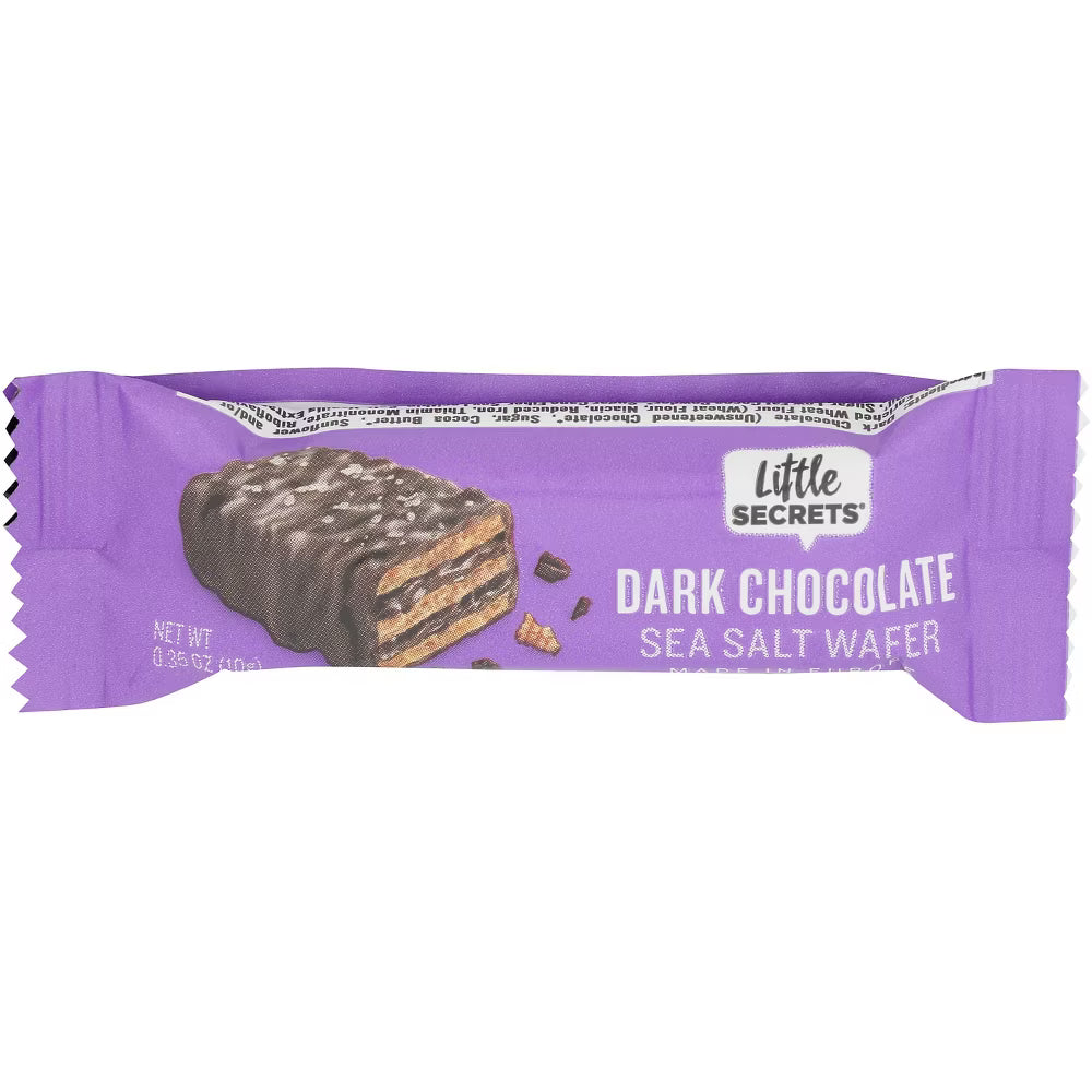 Little Secrets - Dark Chocolate Sea Salt Wafers, 0.35 oz (Pack of 50) - Gourmet Treat
