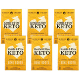 Five packages of Kettle & Fire Keto Butter Chicken and Bone Broth on a white background