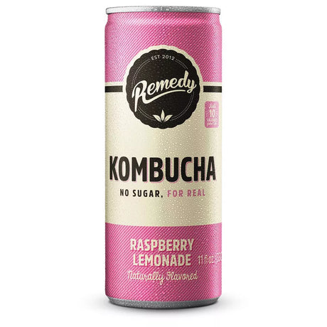 Remedy Organic Kombucha Raspberry Lemonade - 12 Pack (11 Fl. Oz. Bottles) - Cozy Farm 