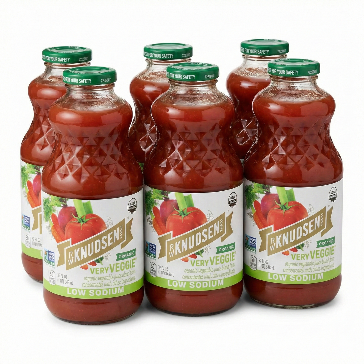 R.W. Knudsen Family, Organic Very Veggie Low Sodium Juice, Case Of 6, 32 fl oz