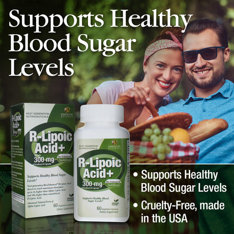 Genceutic Naturals R-Lipoic Acid Plus (60 Vcaps - 300mg) - Cozy Farm 