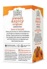 Good Earth sweet & spicy original packaging on a white background