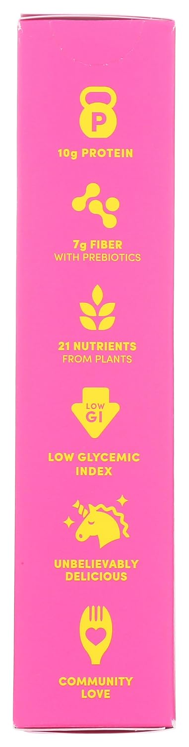 Pink box of Goodles Loopdy Loos Mac & Cheese:  with yellow text and icons on a pink background 