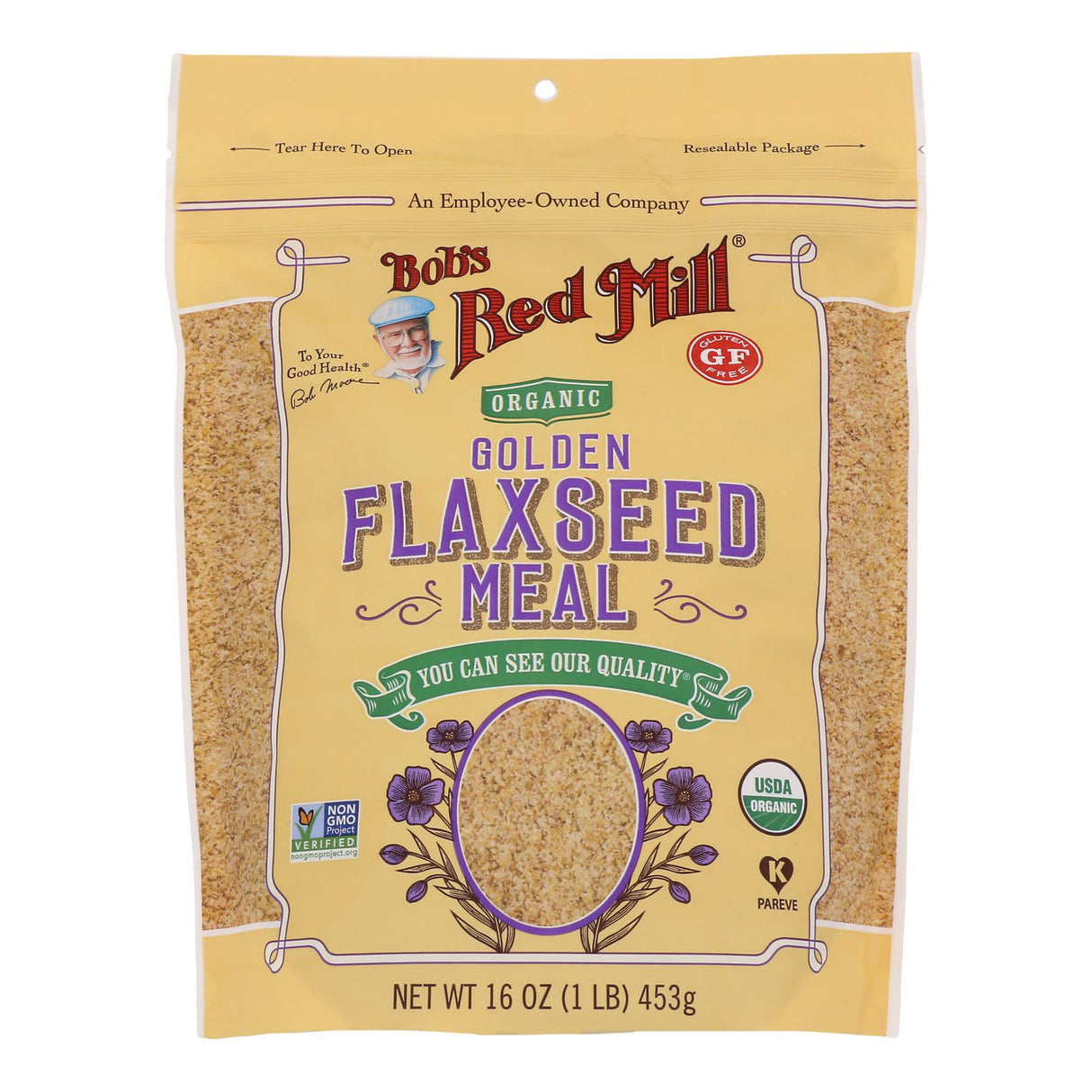 Bob's Red Mill Organic Flaxseed Meal Golden, Pack of 4, 16 Oz