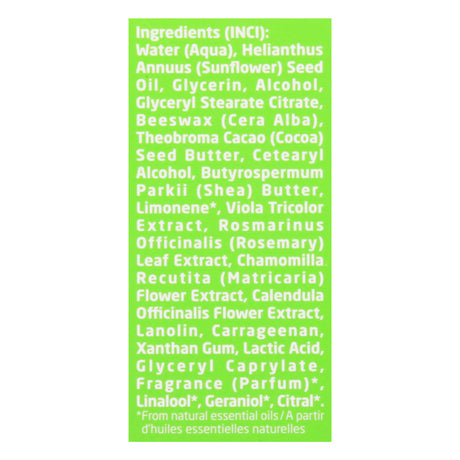 List of ingredients on a green background