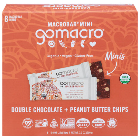Gomacro Double Chocolate Mini Organic Bars (7.1 oz., Case of 7) - Cozy Farm 