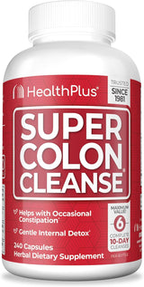 HealthPlus Super Colon Cleanse supplement bottle on a white background