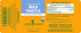 Herb Pharm Milk Thistle supplement label with text and branding.