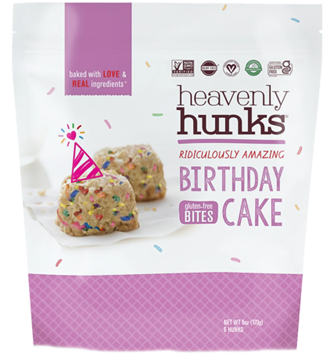 Gluten Free Birthday Cake Cookies by Heavenly Hunks - 6 Oz, Case of 6 - Cozy Farm 