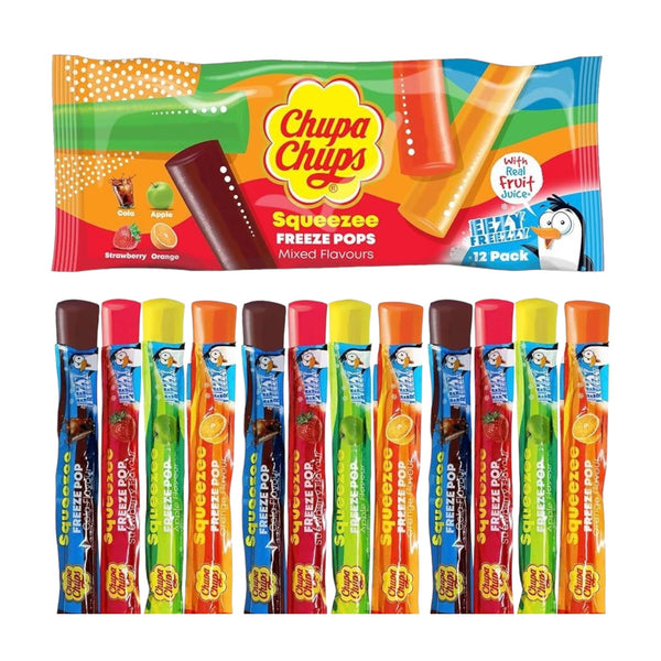 Chupa Chups Squeezee Freeze Ice Pops, 12 x 45ml