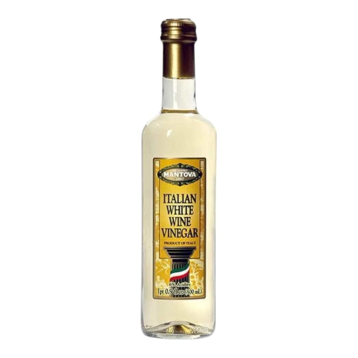 Mantova Italian White Wine Vinegar, 16.9 oz / 500ml
